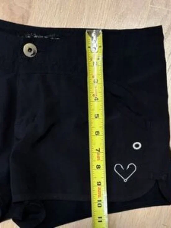 Pelagic Black Women's Athletic Shorts with Heart Accent - Picture 4 of 6